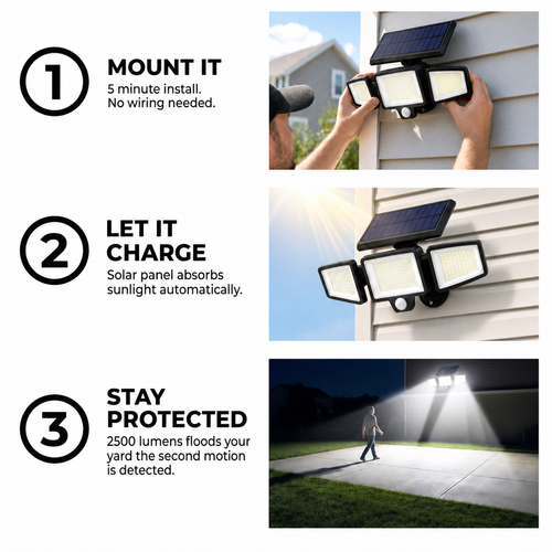 SolarShield™ Outdoor Solar Powered Security Light